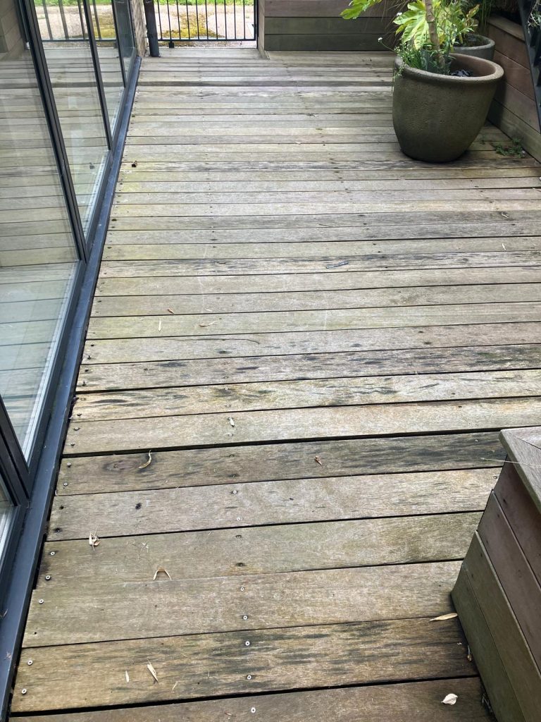deteriorated timber decking panels