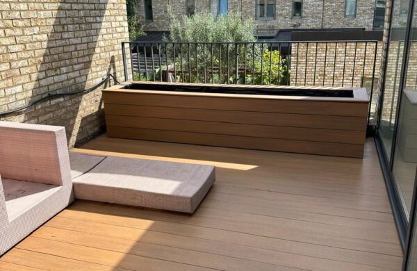 Rectangular planter on 2nd floor patio