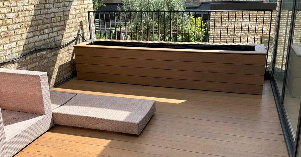 Rectangular planter on 2nd floor patio