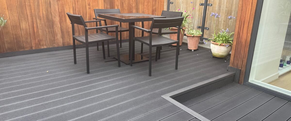 Raised step and edging using NeoTimber corner trim