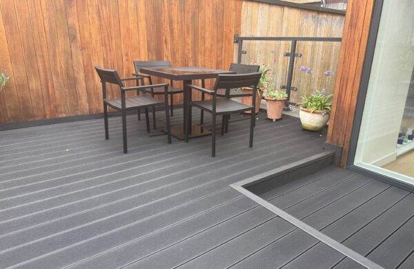 Raised step and edging using NeoTimber corner trim