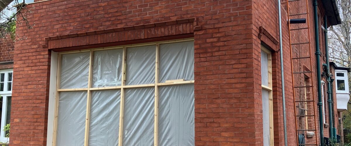 extension in progress at a historic house in Cambridge