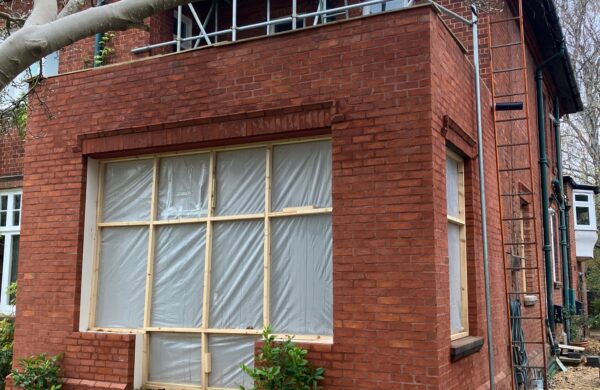 extension in progress at a historic house in Cambridge