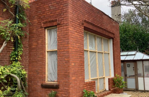 extension in progress at a historic house in Cambridge
