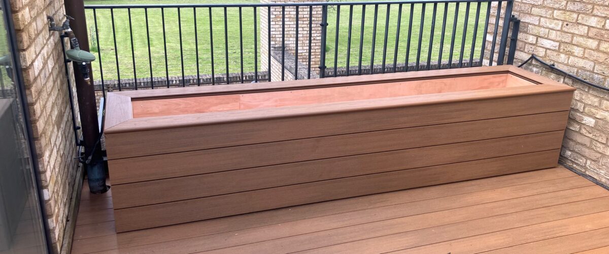 Planter constructed from Envirobuild composite decking