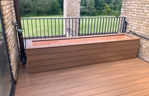 Planter constructed from Envirobuild composite decking