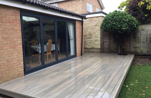 Rectangular decking in Ely using NeoTimber Antique boards