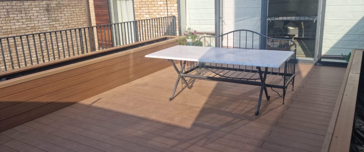 Large decked area on first floor patio