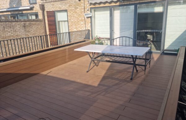 Large decked area on first floor patio