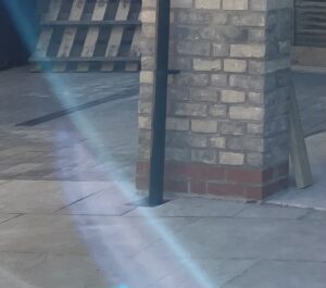 New drain created to take away clean water from gutters (with consent from Anglian Water) 